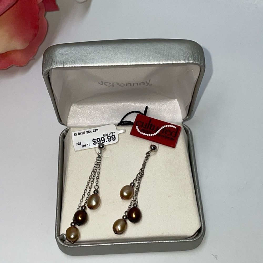 NEW Sterling Silver Culture Pearl Earrings